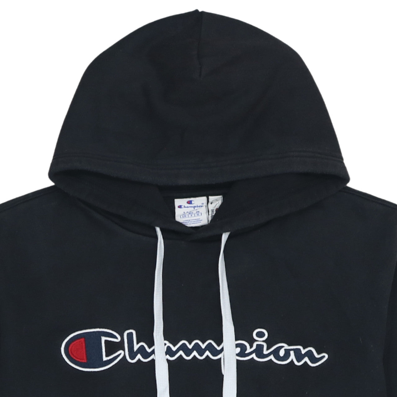 Champion Men’s Black Large Pullover Hoodie with Logo Embroidery