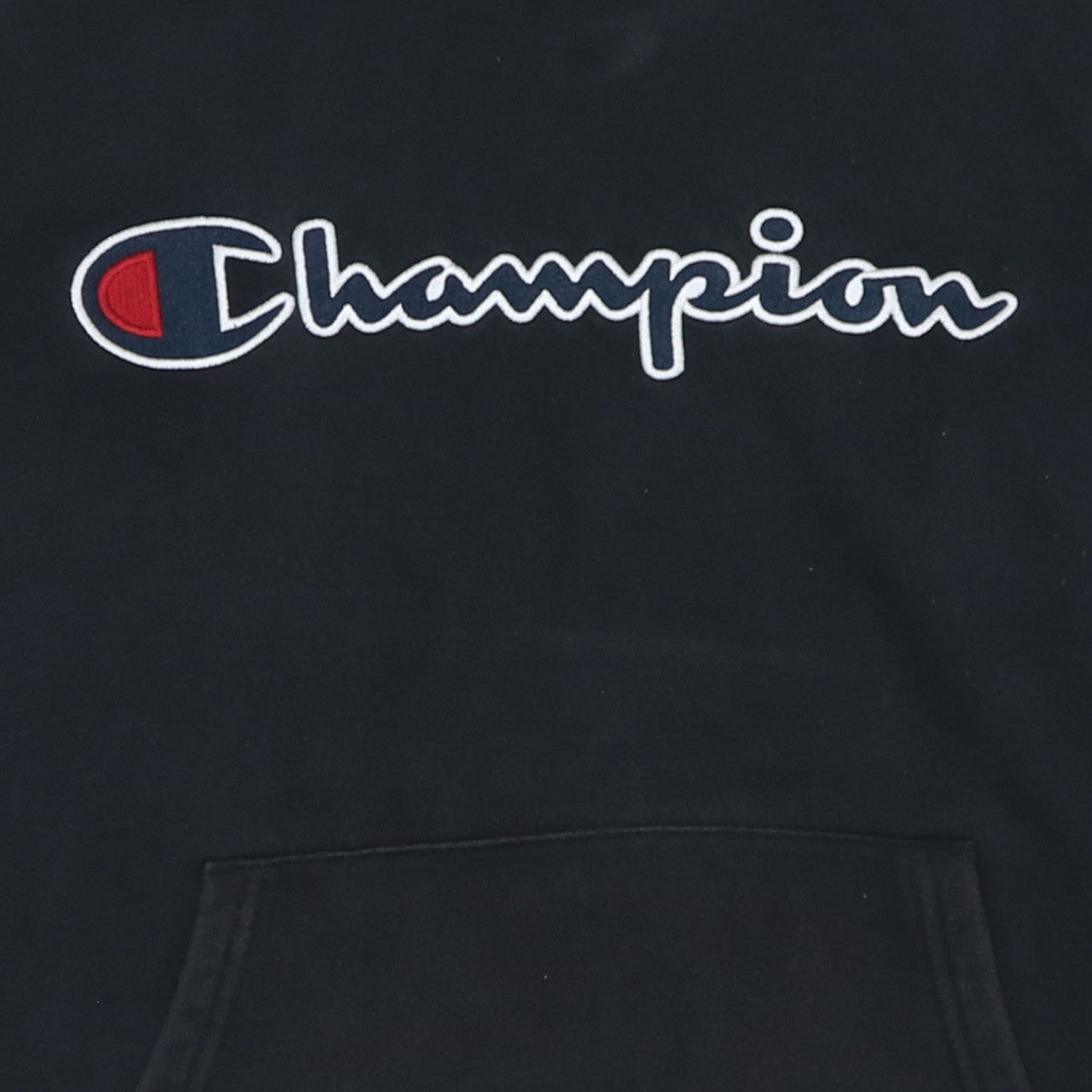 Champion Men’s Black Large Pullover Hoodie with Logo Embroidery