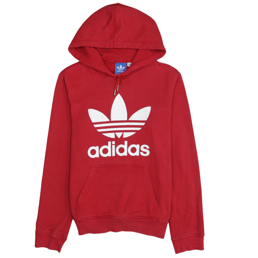 Adidas Men’s Red Pullover Hoodie Size M Logo Sportswear Sweatshirt