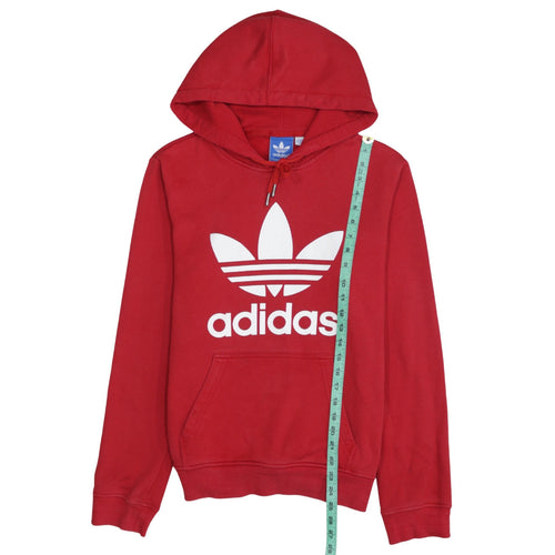 Adidas Men’s Red Pullover Hoodie Size M Logo Sportswear Sweatshirt