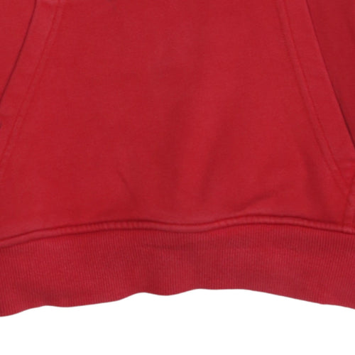 Adidas Men’s Red Pullover Hoodie Size M Logo Sportswear Sweatshirt