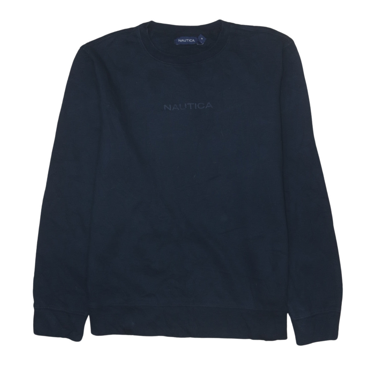 Nautica Men's Blue Crew Neck Logo Pullover Sweatshirt Size M