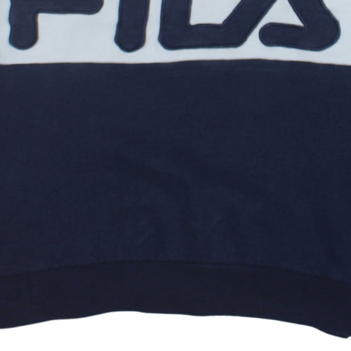 FILA Mens Blue Crew Neck Logo Sweatshirt Size L Regular Fit