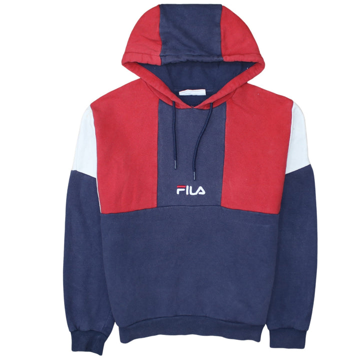 FILA Men's Multicoloured Pullover Hoodie Size S Retro Sportswear