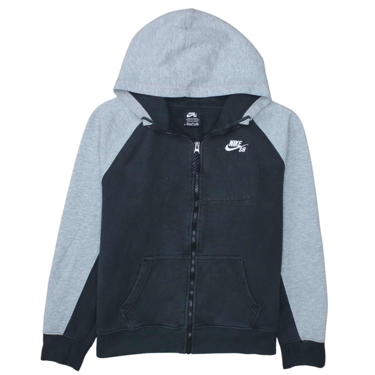 Nike SB Boys Black Grey Full Zip Hoodie Sweatshirt XL 13-15 Yrs