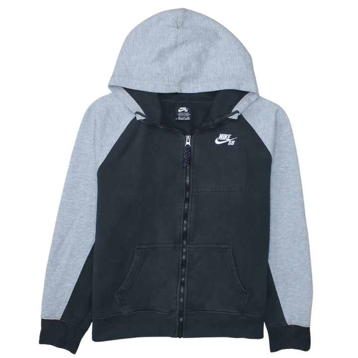 Nike SB Boys Black Grey Full Zip Hoodie Sweatshirt XL 13-15 Yrs