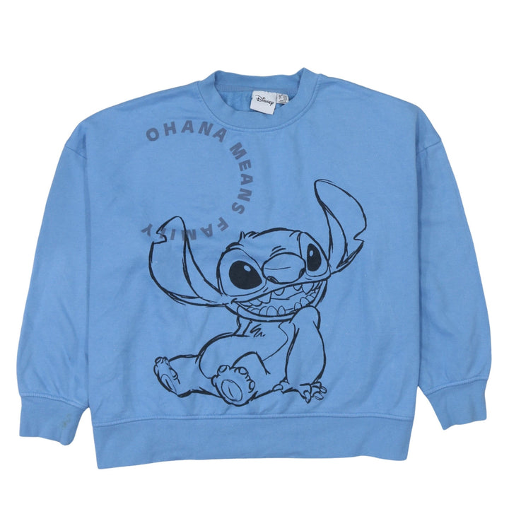 Disney Women Blue Stitch Ohana Means Family Pullover Sweatshirt Size 18/20