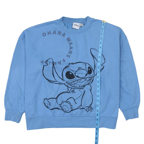 Disney Women Blue Stitch Ohana Means Family Pullover Sweatshirt Size 18/20
