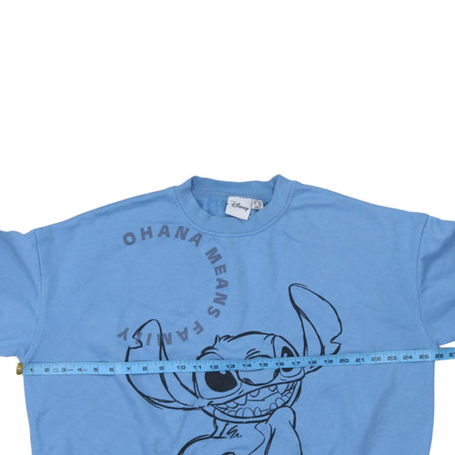 Disney Women Blue Stitch Ohana Means Family Pullover Sweatshirt Size 18/20