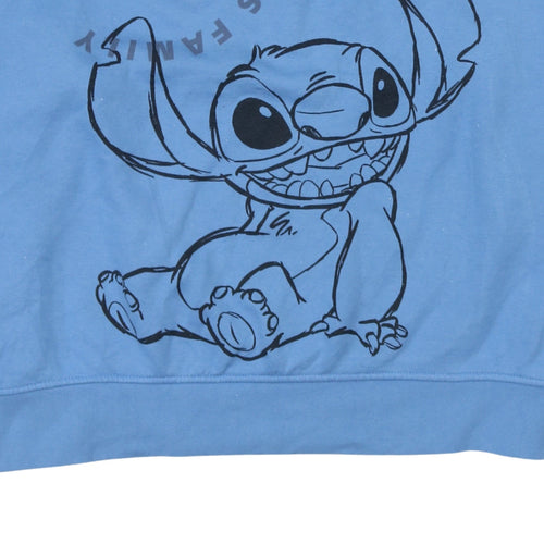 Disney Women Blue Stitch Ohana Means Family Pullover Sweatshirt Size 18/20