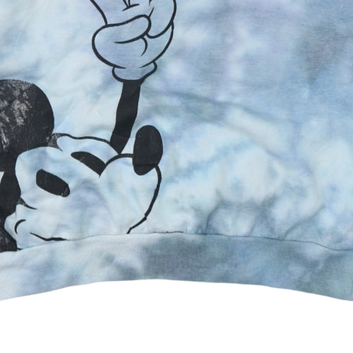 Disney Women Blue Tie-Dye Mickey Mouse Pullover Sweatshirt Size S