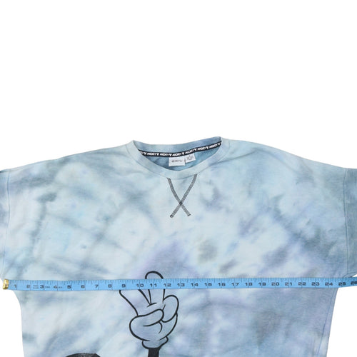 Disney Women Blue Tie-Dye Mickey Mouse Pullover Sweatshirt Size S