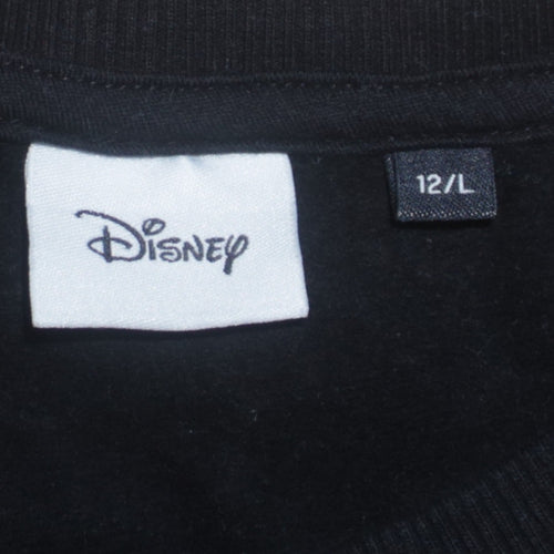 Disney Women's Black Mickey Mouse Sweatshirt Size 12 L Cotton