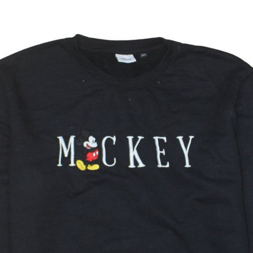 Disney Women's Black Mickey Mouse Sweatshirt Size 12 L Cotton