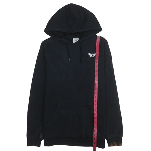Reebok Men’s Black Pullover Hoodie Fleece Medium Regular Fit