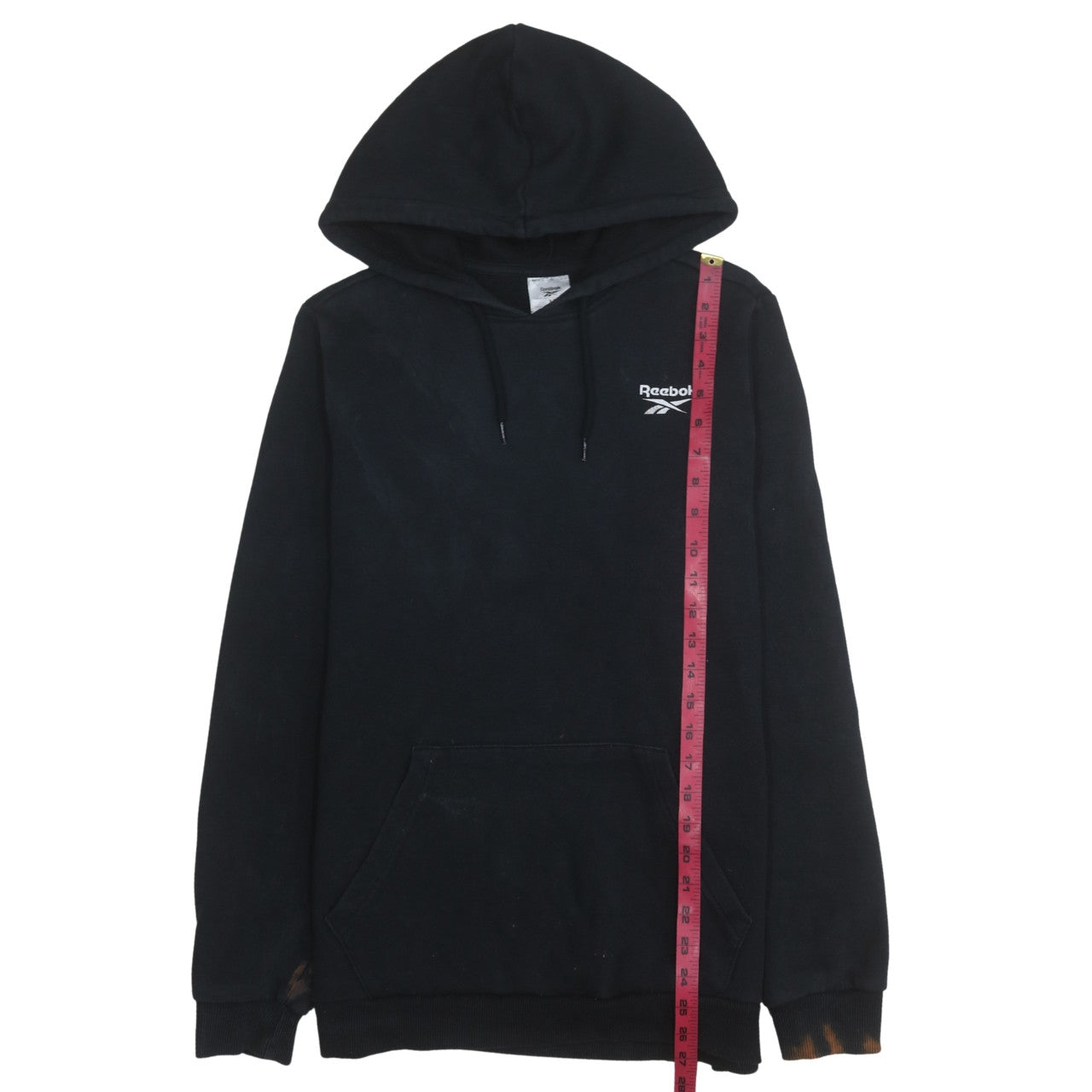 Reebok Men’s Black Pullover Hoodie Fleece Medium Regular Fit
