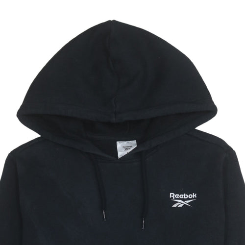 Reebok Men’s Black Pullover Hoodie Fleece Medium Regular Fit