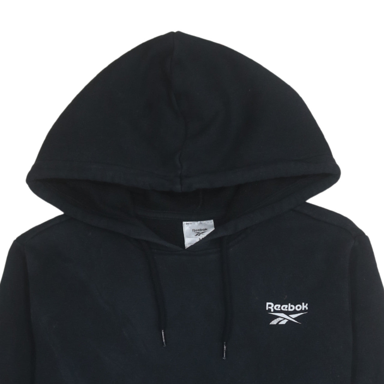 Reebok Men’s Black Pullover Hoodie Fleece Medium Regular Fit