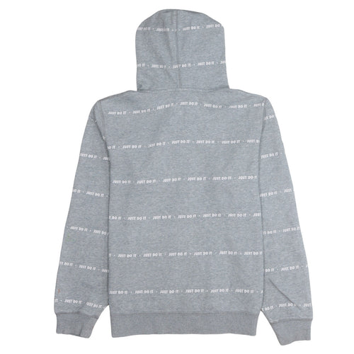 Nike Athletic Dept Women's Grey Full Zip Hoodie Size M Just Do It Print