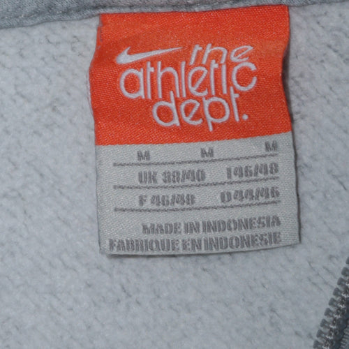 Nike Athletic Dept Women's Grey Full Zip Hoodie Size M Just Do It Print