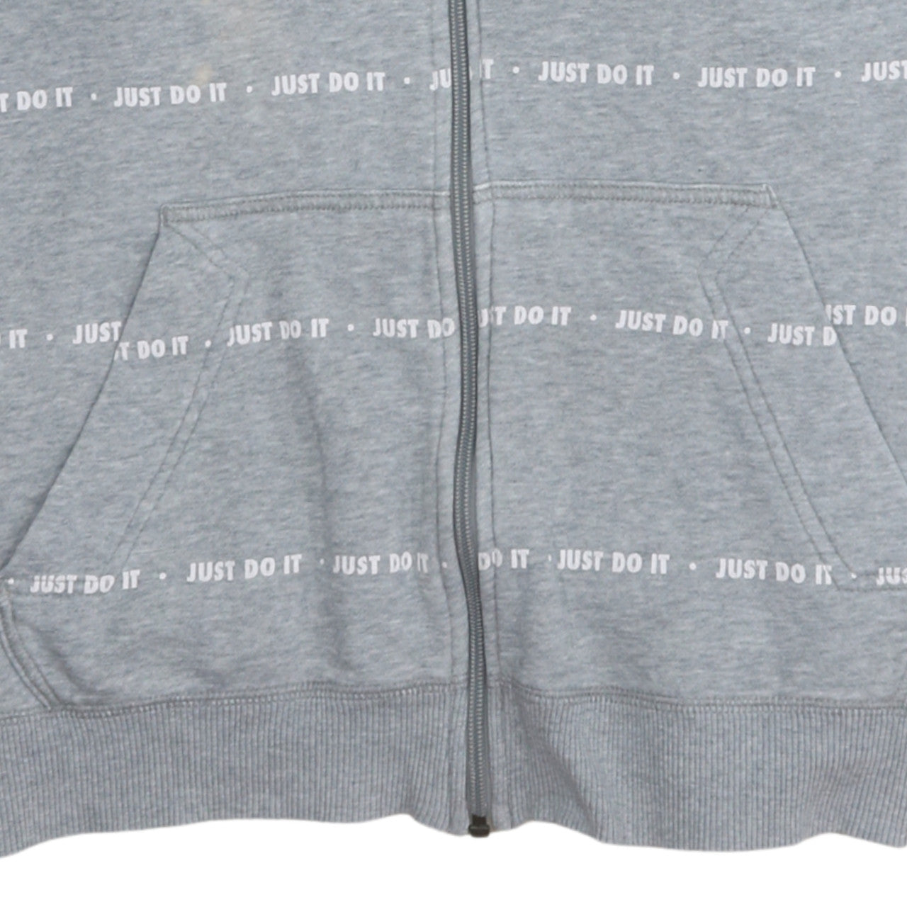 Nike Athletic Dept Women's Grey Full Zip Hoodie Size M Just Do It Print