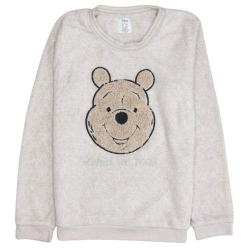 Disney Women Beige Fleece Winnie the Pooh Pyjama Top XS
