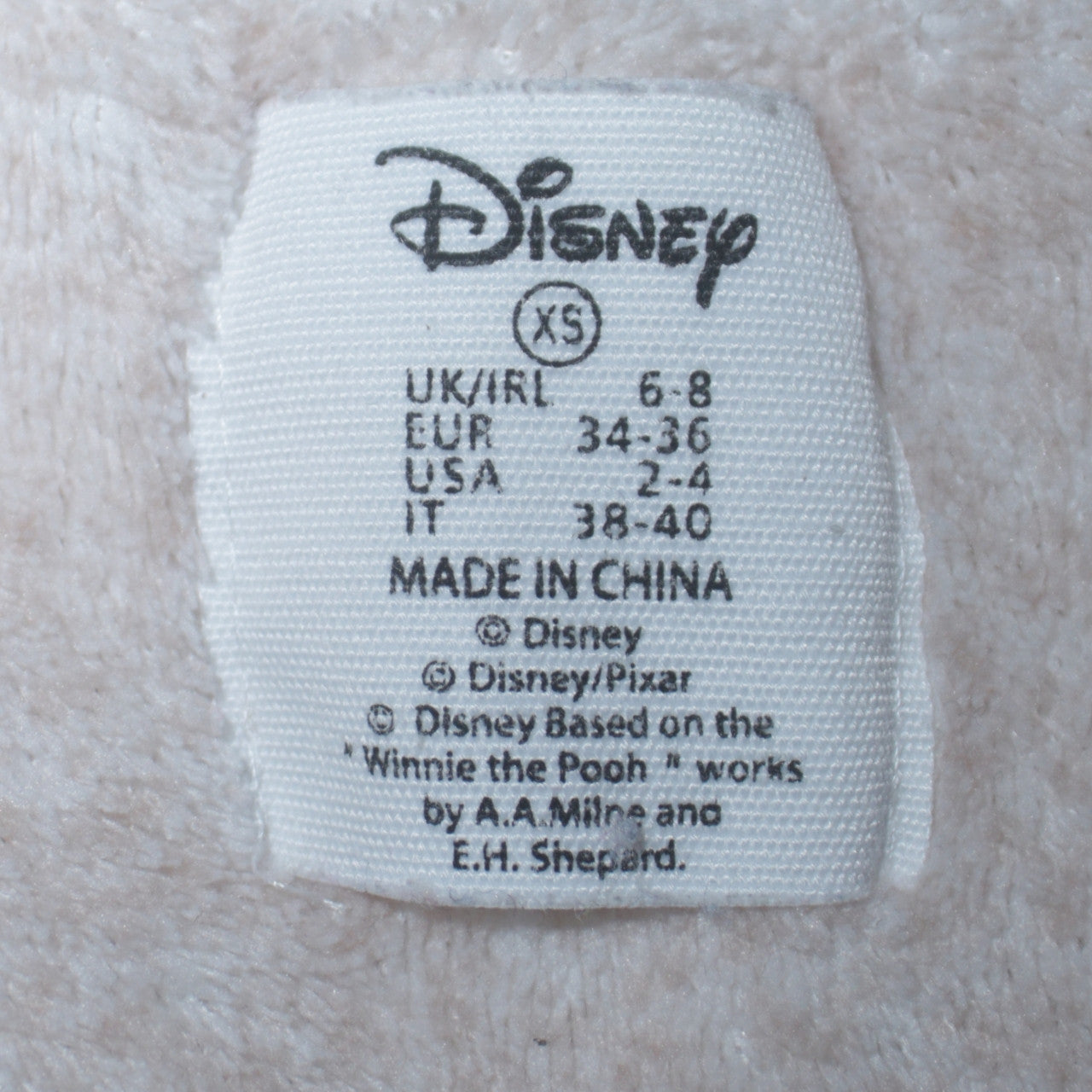 Disney Women Beige Fleece Winnie the Pooh Pyjama Top XS