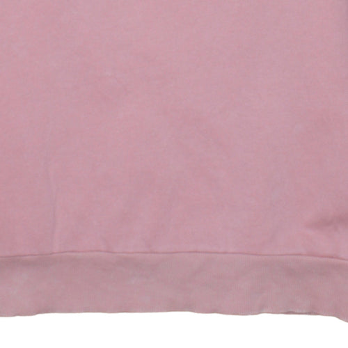 FILA Womens Pink Pullover Sweatshirt Size 8 Cotton Blend Logo Crew Neck