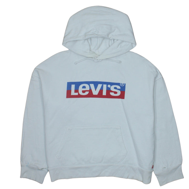 Levi's Men's White XS Pullover Hoodie Graphic Logo Sweatshirt