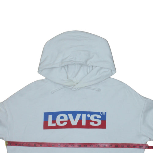 Levi's Men's White XS Pullover Hoodie Graphic Logo Sweatshirt