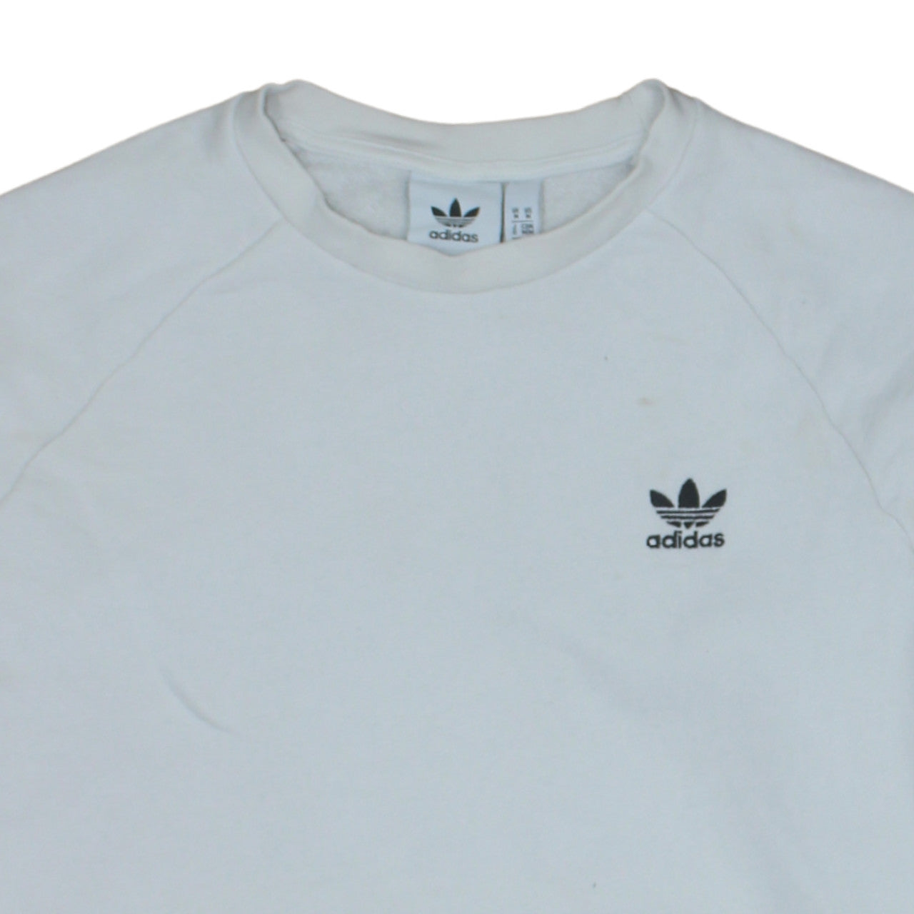 Adidas Men's White Crew Neck Logo Pullover Sweatshirt Size M