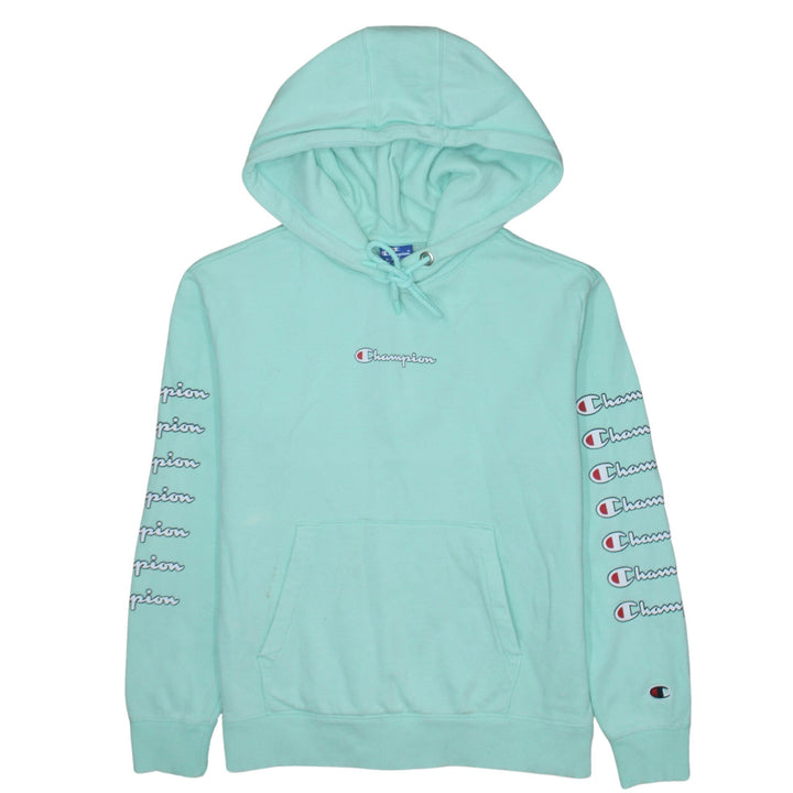 Champion Womens Mint Green XS Pullover Hoodie Cotton Logo Print