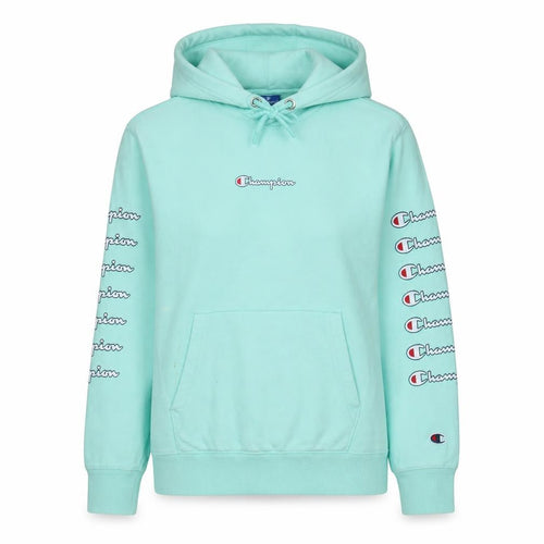 Champion Womens Mint Green XS Pullover Hoodie Cotton Logo Print