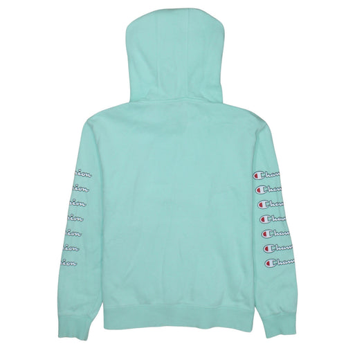 Champion Womens Mint Green XS Pullover Hoodie Cotton Logo Print