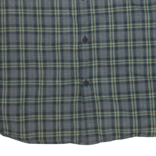 Tommy Hilfiger Denim Men's Green Slim Fit Plaid Button-Up Shirt M