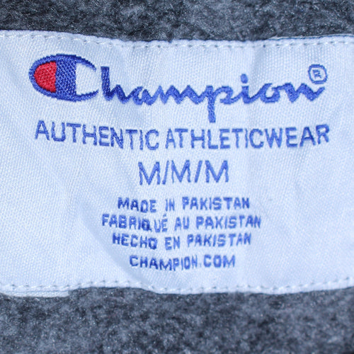 Champion Mens Grey Pullover Hoodie Size M Athletic Fleece