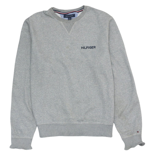 Tommy Hilfiger Men's Grey Logo Crew Neck Sweatshirt Size L