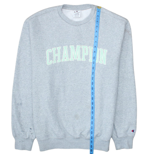Champion Mens Grey XL Pullover Crew Neck Logo Sweatshirt
