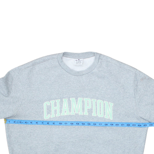 Champion Mens Grey XL Pullover Crew Neck Logo Sweatshirt