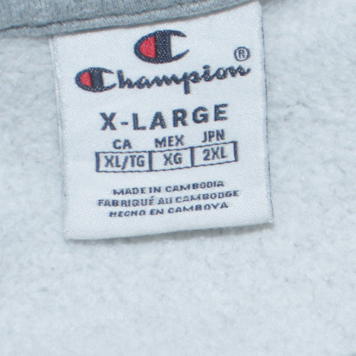 Champion Mens Grey XL Pullover Crew Neck Logo Sweatshirt
