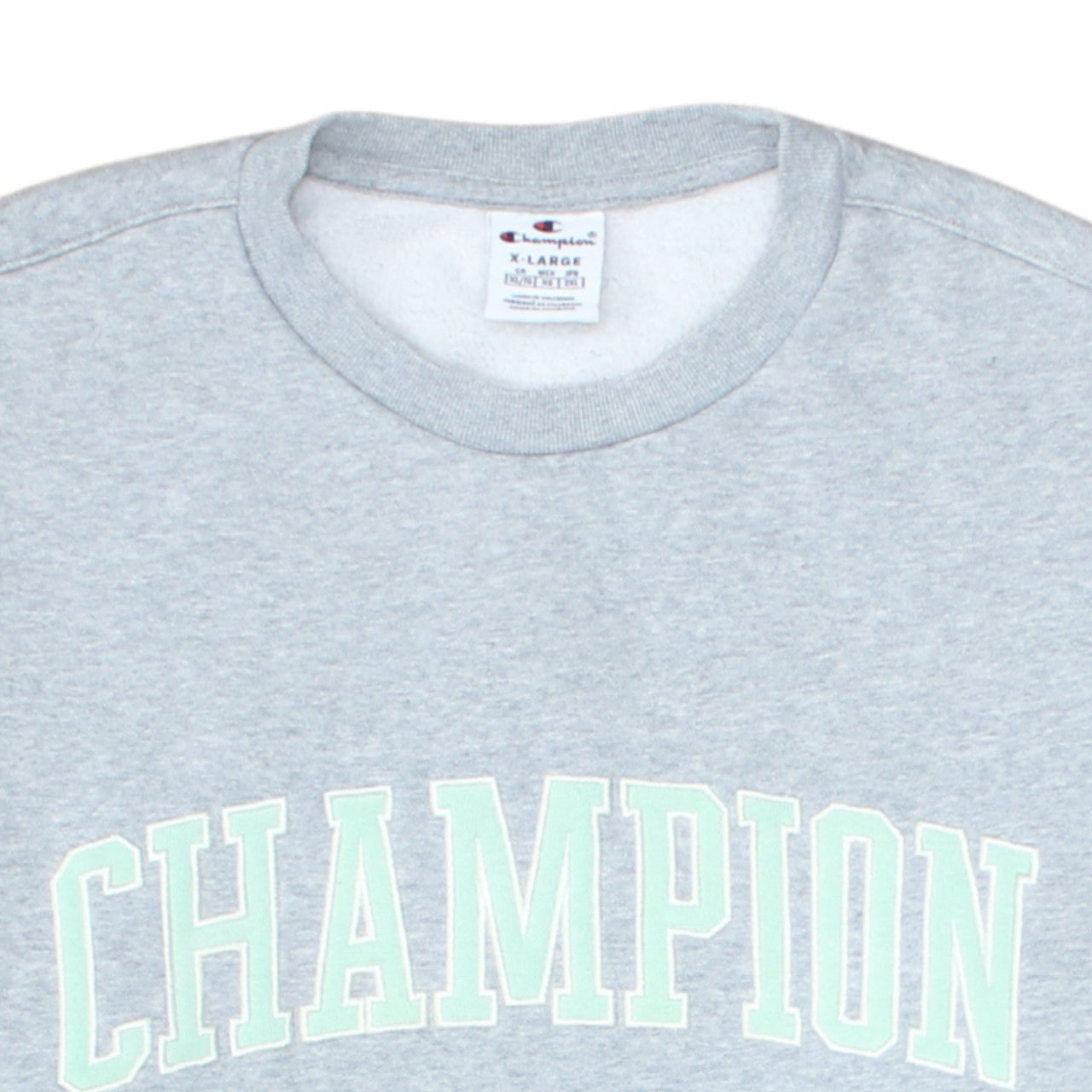 Champion Mens Grey XL Pullover Crew Neck Logo Sweatshirt
