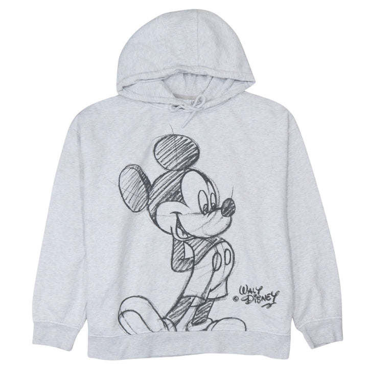 Disney Women Grey Mickey Mouse Pullover Hoodie 2XL Relaxed Fit
