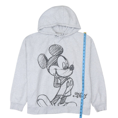 Disney Women Grey Mickey Mouse Pullover Hoodie 2XL Relaxed Fit