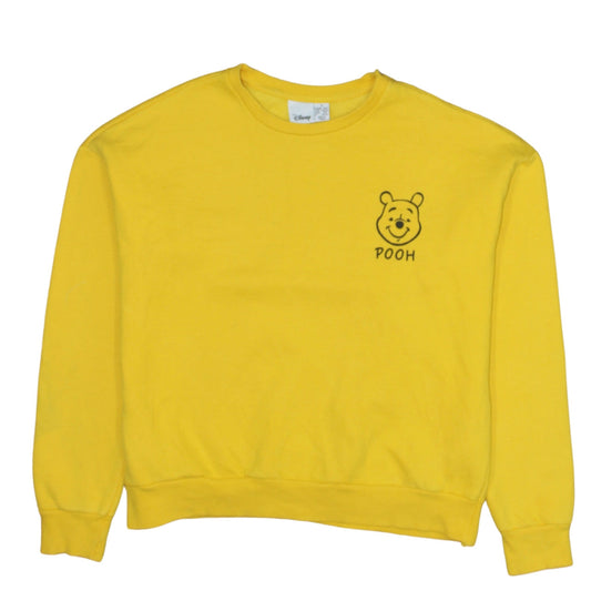 Disney Winnie the Pooh Yellow Sweatshirt Women S 10/12 Crew Neck