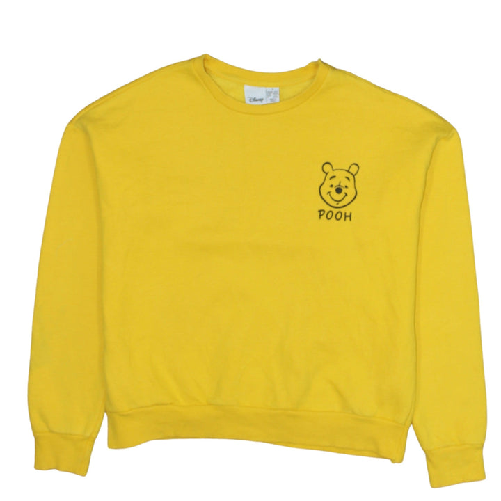 Disney Winnie the Pooh Yellow Sweatshirt Women S 10/12 Crew Neck