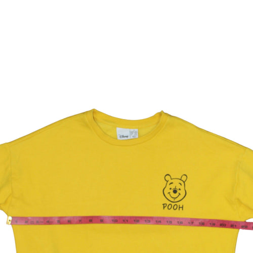 Disney Winnie the Pooh Yellow Sweatshirt Women S 10/12 Crew Neck