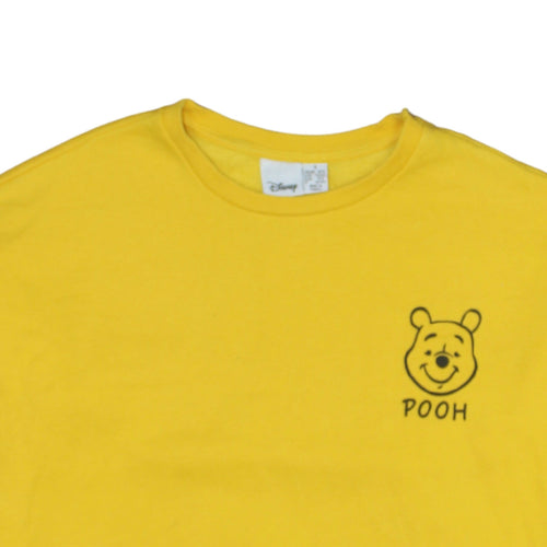 Disney Winnie the Pooh Yellow Sweatshirt Women S 10/12 Crew Neck