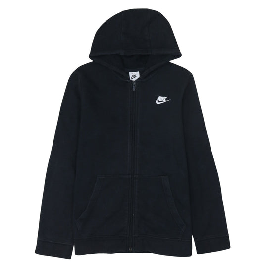 Nike Boys Black Full Zip Hoodie XL 158-170cm Fleece Sweatshirt