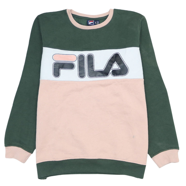 Fila Unisex Kids Multicoloured Pullover Sweatshirt Size 176cm Logo Crew Neck