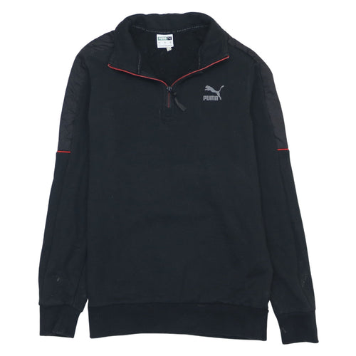 Puma Men's Black 1/4 Zip Sports Sweatshirt Size S